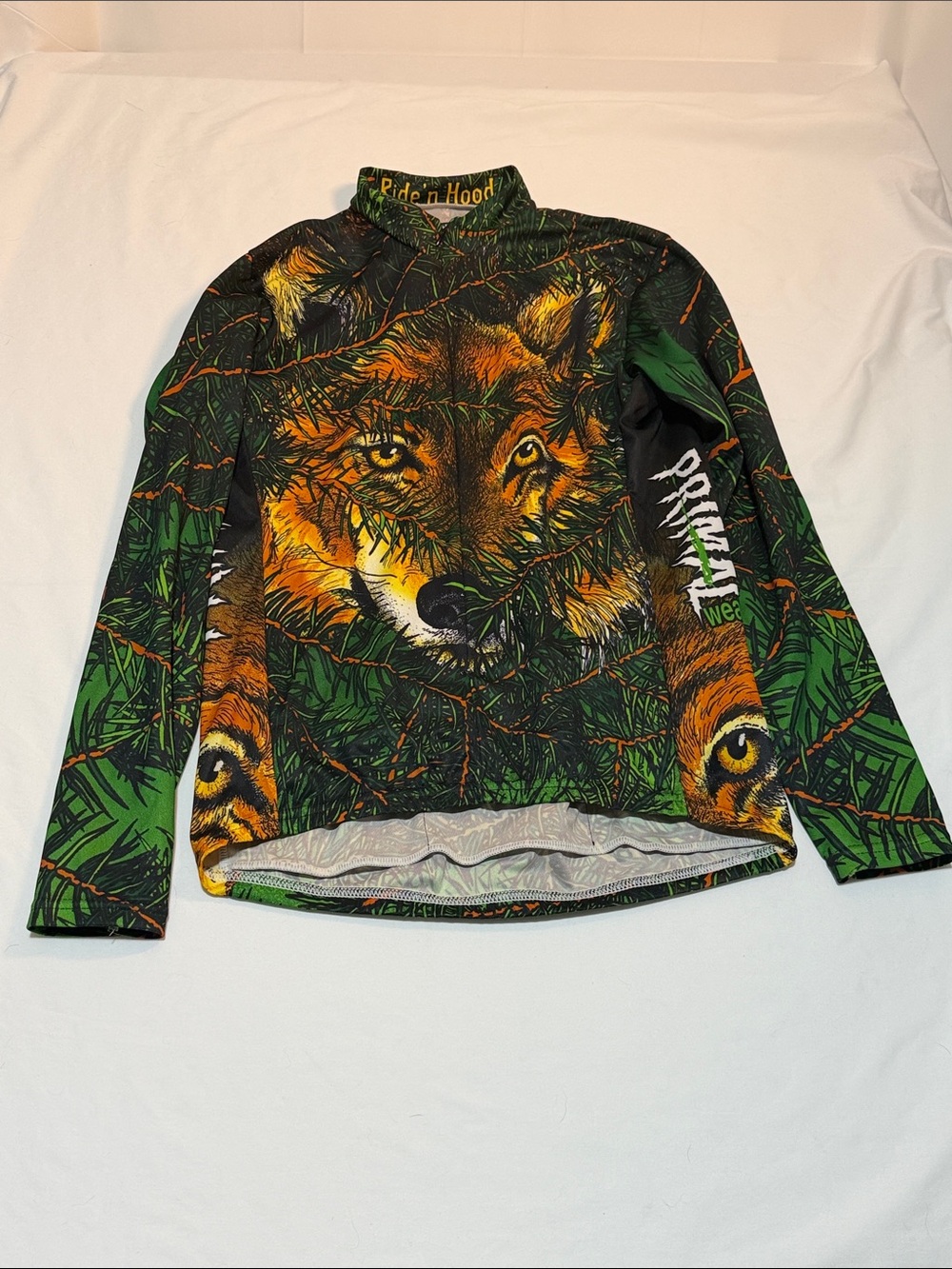 Primal Wear Vintage Cycling Jersey Long Sleeve 3/4 Zip Front, 3 Rear Pockets